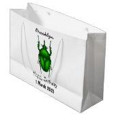 Mecynorhina torquataバグ漫画イラストレーション ラージペーパーバッグ (正面アングル)