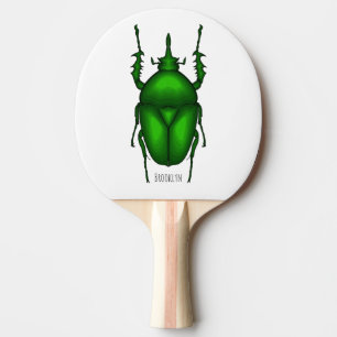 Mecynorhina torquataバグ漫画イラストレーション 卓球ラケット