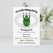 Mecynorhina torquataバグ漫画イラストレーション 招待状 (スタンド正面)