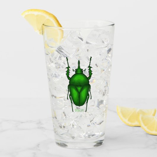 Mecynorhina torquata bug cartoon illustration  タンブラーグラス (アイス正面)