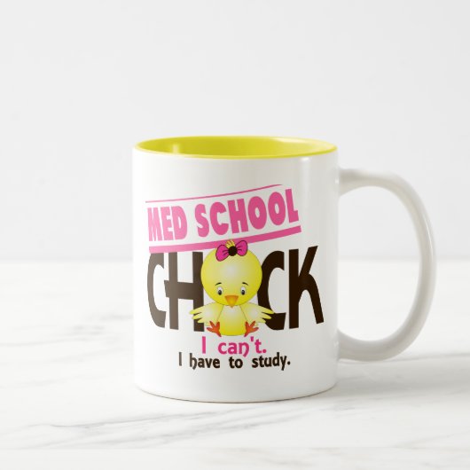 Medの学校のひよこ1 ツートーンマグカップ (右)