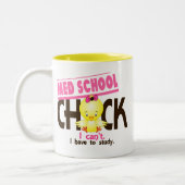 Medの学校のひよこ1 ツートーンマグカップ (左)