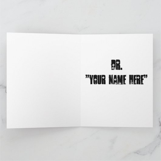 Med School Cardを使用して作成したおめでとう カード (内部)