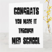 Med School Cardを使用して作成したおめでとう カード (黄色い花)