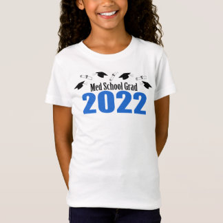 Med School Grad 2022キャップとディプロマス（青） Tシャツ