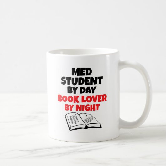 Med Student by Day Book Lover by Night コーヒーマグカップ (右)