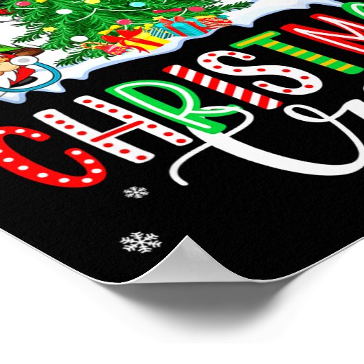 Med Surg Christmas Crew Group Gnomes Decorating Xm ポスター (角)