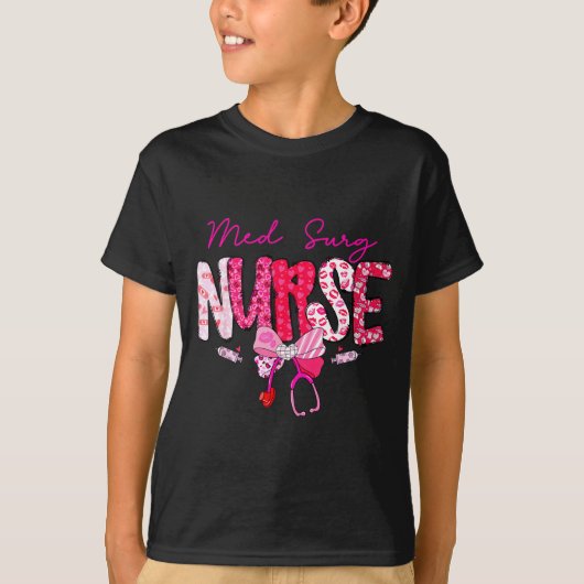 Med Surg Nurse Valentine's Day Stethoscope Coquett Tシャツ (正面)
