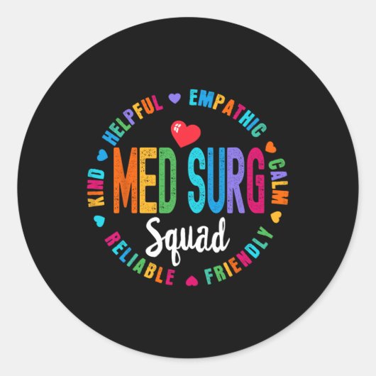 Med Surg Squadナースチーム登録看護 ラウンドシール (正面)