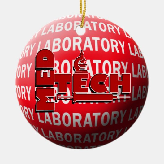 MED TECHの実験室のクリスマスのオーナメント セラミックオーナメント (正面)