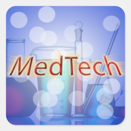 Med Techスターバストロゴ スクエアシール (正面)