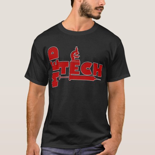 MED TECHマイクロスコープ・シリンジ(医療技術者) Tシャツ (正面)