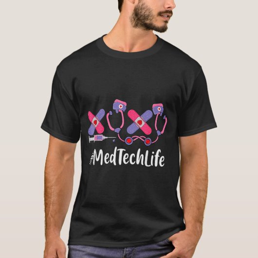 Med Tech Valentines Day Women Heart Stethoscope Ap Tシャツ (正面)