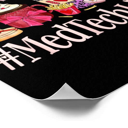 Med Tech Women Coffee Lovers Funny Valentine's Day ポスター (角)