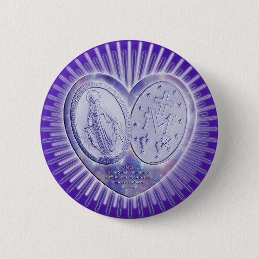 medaille miraculeuse / Wunderbare Medaille | lila 缶バッジ (正面)