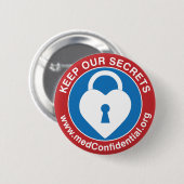 medConfidentialボタンバッジ（中） 缶バッジ (正面&裏面)