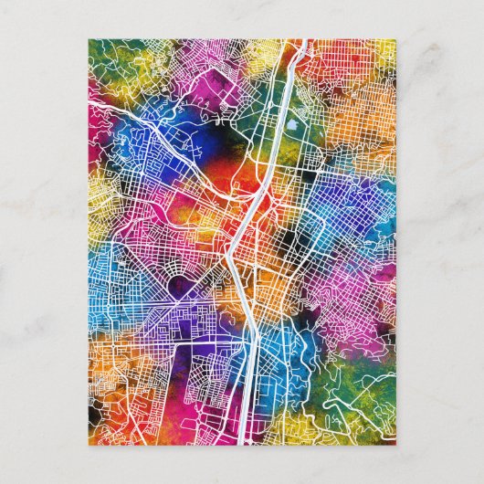 Medellín Colombia City Map ポストカード (正面)