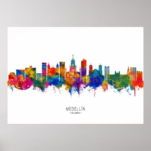Medellin Colombia Skyline ポスター (正面)