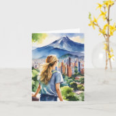 Medellin Colombia Watercolor カード (黄色い花)