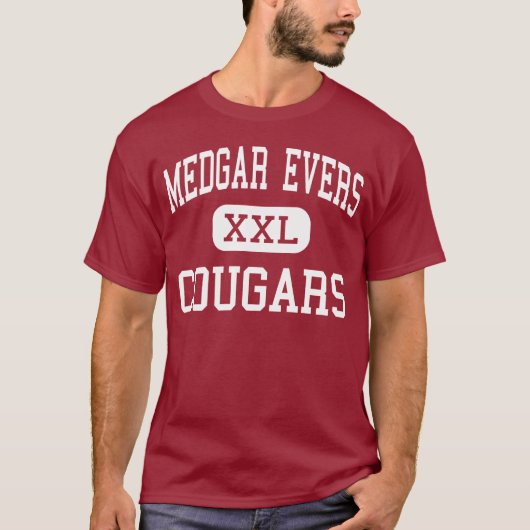 Medgar Evers -クーガー-大学-ブルックリン Tシャツ (正面)
