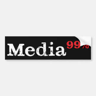 Media99%のバンパーステッカー(黒で白い) バンパーステッカー