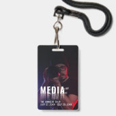 Media ID Badge with Photo Background バッジ (Front with Lanyard)