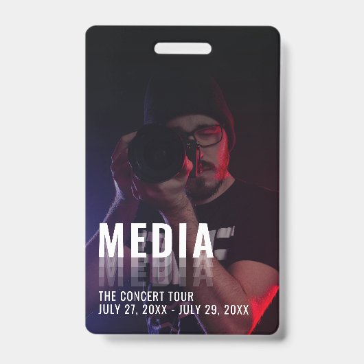 Media ID Badge with Photo Background バッジ (Front)