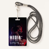 Media ID Badge with Photo Background バッジ (正面ランヤード)