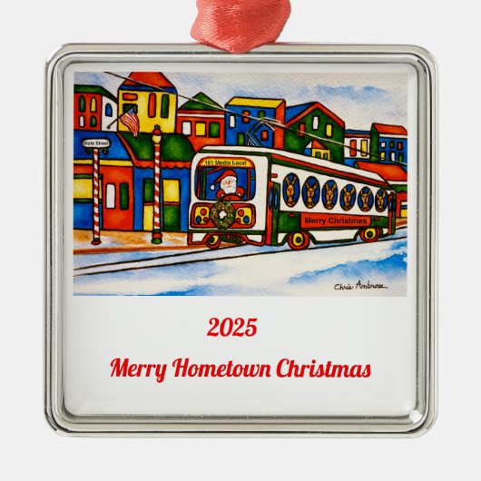 Media, Pennsylvania 2025 Christmas Ornament メタルオーナメント (正面)