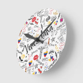 Médica General Venezolana | Orgullo Profesional ve ラウンド壁時計 (傾斜)