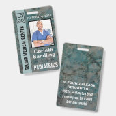 Medica Photo ID Painterly in Blues バッジ (表裏)