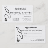 Medicalアポイントメントの看護の聴診器RNの博士 予約カード (正面/裏面)