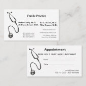 Medicalアポイントメントの看護の聴診器RNの博士 予約カード (正面/裏面)