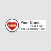 Medicalハートロゴ付きネームカスタム文字バッジ 名札 (正面)