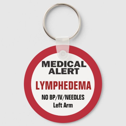 Medical Alertリンパ浮腫情報 キーホルダー (正面)