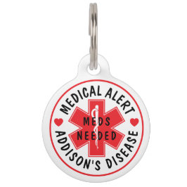 Medical Alert Addison's Disease Pet Tag NEEDS MEDS ペット ネームタグ