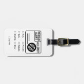 Medical Alert Allergy Editable Silver Luggage Tag ラゲッジタグ (正面横)
