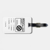 Medical Alert Allergy Editable Silver Luggage Tag ラゲッジタグ (裏面横)
