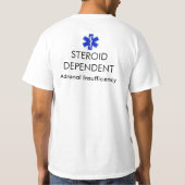Medical Alert Shirt:～への副腎不全槽 Tシャツ (裏面)