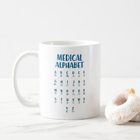 Medical Alphabet コーヒーマグカップ (ドーナツ)