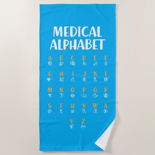 Medical Alphabet ビーチタオル (正面)