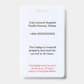 Medical Badge | Surgical Staff – Hospital ID バッジ (裏面)