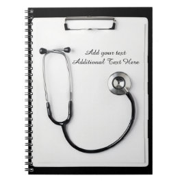 Medical Black Stethoscope Logo clipboard ノートブック