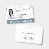 Medical Blue Gray病院のロゴ写真ID バッジ (Front & Back)