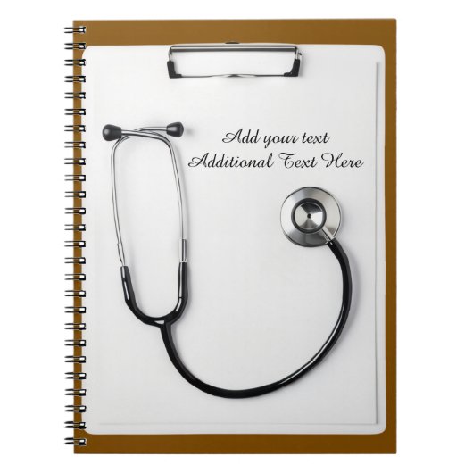 Medical Brown Stethoscope Logo clipboard ノートブック (正面)