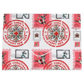 Medical Christmas Stamp Collage Art ラージペーパーバッグ (正面)