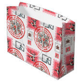 Medical Christmas Stamp Collage Art ラージペーパーバッグ (裏面アングル)