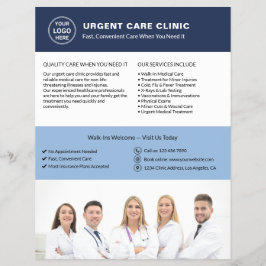 Medical Clinic Urgent Care Custom Logo QR チラシ