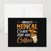 Medical Coderがコーヒーコーディングプログラマを追加する ポストカード (正面/裏面)