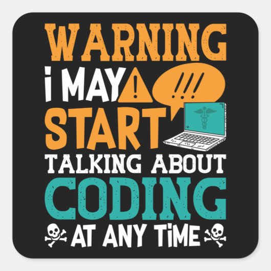 Medical Coderの警告IがTalking Codingを開始 スクエアシール (正面)